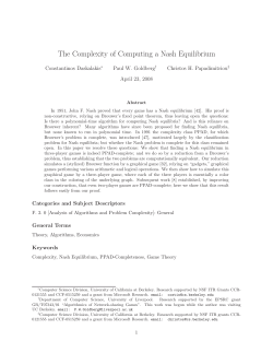 The Complexity of Computing a Nash Equilibrium