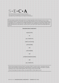 Shareholders Agreement without comments