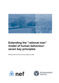Extending the rational man model - final report 060905