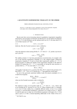 A QUANTITATIVE ISOPERIMETRIC INEQUALITY ON THE SPHERE