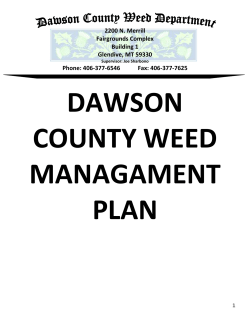 table i: noxious weed management plan