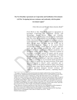 1 The New Brazilian Agreements on Cooperation and Facilitation of