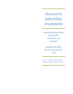 6.0 Eligibility Criteria for Treatment
