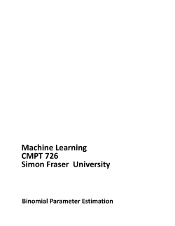 Machine Learning CMPT 726 Simon Fraser University