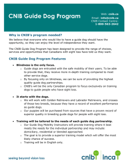 CNIB Guide Dog Program Fact Sheet