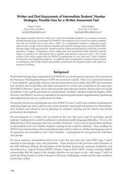 Possible Uses for a Written Assessment Tool