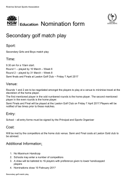 Secondary golf match play
