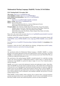 MathML 3.0 - World Wide Web Consortium
