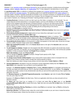 Page WINDOWS 7 Project 1A (Text book pages 2