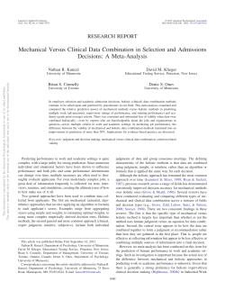 Mechanical Versus Clinical Data Combination in Selection and