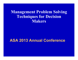 Management Problem Solving Techniques for Decision Makers