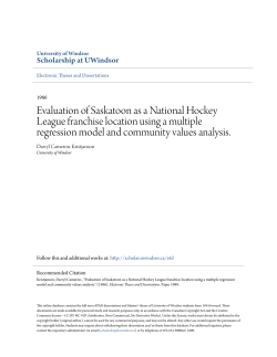 Evaluation of Saskatoon as a National Hockey League franchise