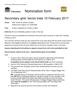 Secondary girls` tennis trials 10 February 2017