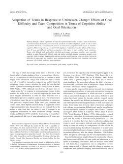 Adaptation of Teams in Response to Unforeseen Change: Effects of