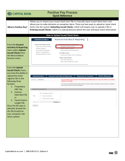 Positive Pay Process