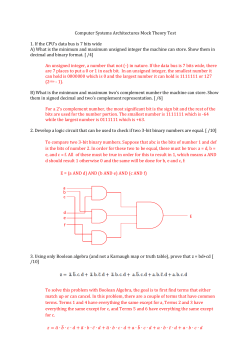 Computer Systems Architectures Mock Theory Test 1. If the CPU`s