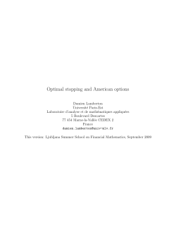 Optimal stopping and American options
