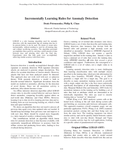 Incrementally Learning Rules for Anomaly Detection
