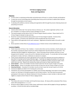 4-H Horse Judging Contest Rules and Regulations