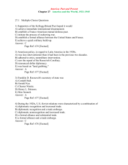 America: Past and Present Chapter 27 America and the World, 1921