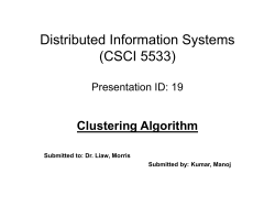 Distributed Information Systems (CSCI 5533)