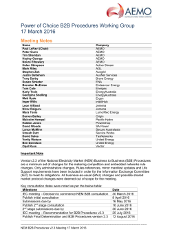 B2B Procedures Meeting Notes 17 Mar 16