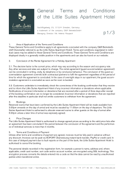 p1/3 General Terms and Conditions of the Little Suites Apartment