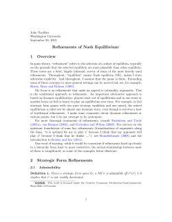 Equilibrium Refinements