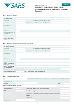 NR02 - Declaration by Purchaser for Sale of Immovable