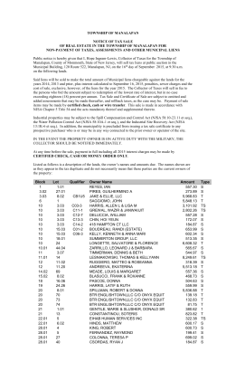 non-payment of taxes, assessments and other municipal liens