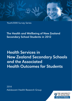 Health Services in New Zealand Secondary Schools and the