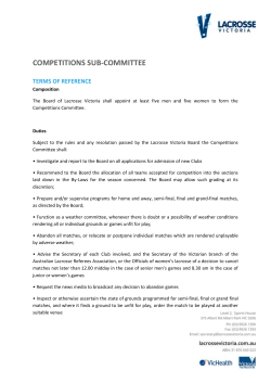 Competitions Sub-committee
