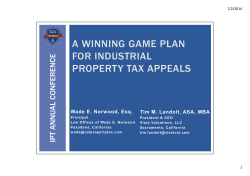 a winning game plan for industrial property tax appeals