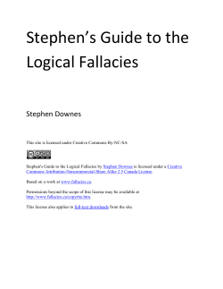 Examples - Stephen`s Guide to the Logical Fallacies