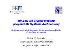 5th B3G-SA Cluster meeting (9 Mar 05)