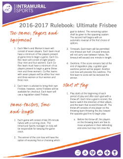 2016-2017 Rulebook: Ultimate Frisbee