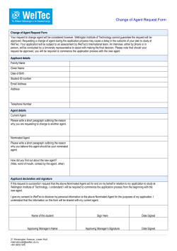 Change of Agent Request Form