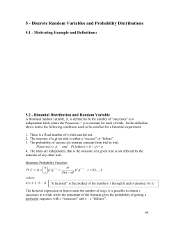 Binomial Distribution and Random Variable