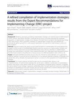 A refined compilation of implementation strategies: results from the