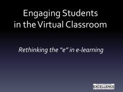 PowerPoint - The Alliance for Excellence in Online Education