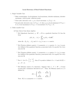 Local extrema of real-valued functions