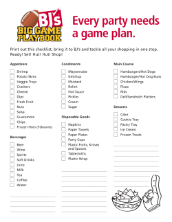Every party needs a game plan.
