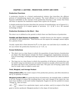 Production and Costs