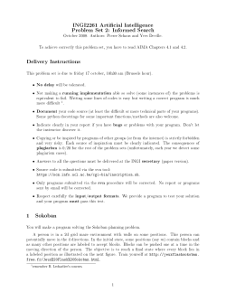 INGI2261 Artificial Intelligence Problem Set 2: Informed Search