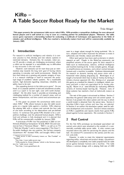 KiRo &ndash; A Table Soccer Robot Ready for the Market