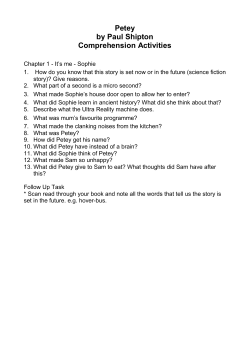 Petey by Paul Shipton Comprehension Activities