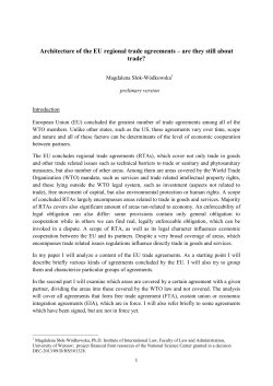Architecture of the EU regional trade agreements &ndash; are