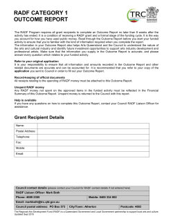 RADF Outcome Report - Tablelands Regional Council