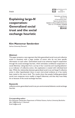Explaining large-N cooperation: Generalized social trust and the