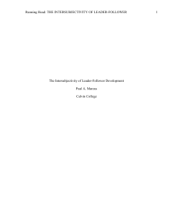 THE INTERSUBJECTIVITY OF LEADER-FOLLOWER